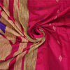 Sanskriti Vintage Sarees Pink Cotton Tant Hand Woven Bengali Sari Craft Fabric