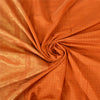 Sanskriti Vintage Sarees Rusty Orange Pure Silk Golden Woven Sari Craft Fabric