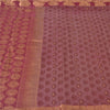 Sanskriti Vintage Sarees Purple Pure Silk Peacock Hand Woven Sari Craft Fabric