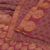 Sanskriti Vintage Sarees Purple Pure Silk Peacock Hand Woven Sari Craft Fabric