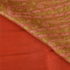 Sanskriti Vintage Sarees Indian Orange Pure Silk Woven Sari Floral Craft Fabric