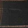 Sanskriti Vintage Sarees Black 100% Pure Silk Hand Woven Sari 5yd Craft Fabric