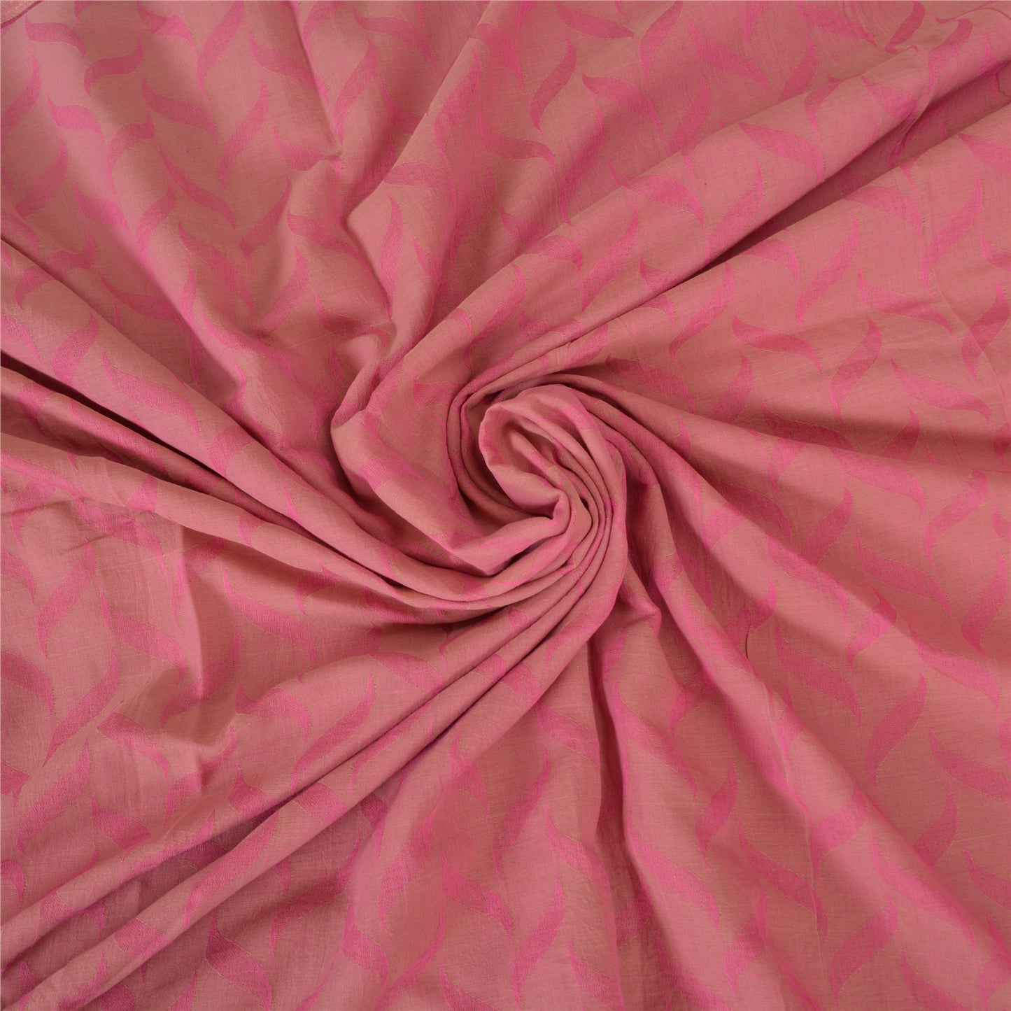 Sanskriti Vintage Sarees Pink Hand Woven 100% Pure Cotton Sari 5yd Craft Fabric