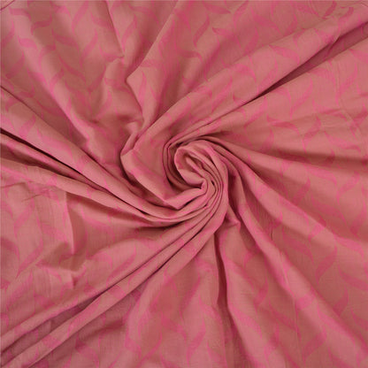 Sanskriti Vintage Sarees Pink Hand Woven 100% Pure Cotton Sari 5yd Craft Fabric