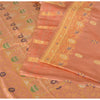 Sanskriti Vintage Sarees Pink Hand Woven 100% Pure Silk Sari 5yd Craft Fabric