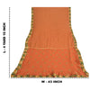 Sanskriti Vintage Orange Sarees Pure Georgette Silk HandBeaded Sari Craft Fabric