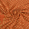 Sanskriti Vintage Orange Sarees Pure Georgette Silk HandBeaded Sari Craft Fabric