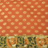 Sanskriti Vintage Orange Sarees Pure Georgette Silk HandBeaded Sari Craft Fabric