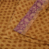 Sanskriti Vintage Brown Sarees Pure Silk Premium Printed Sari 5yard Craft Fabric