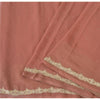 Sanskriti Vintage Punch Pink Sarees Art Silk Hand Beaded Sari 5yrd Craft Fabric