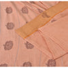 Sanskriti Vintage Salmon Pink Sarees Pure Cotton Hand woven Sari 5ydCraft Fabric