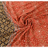 Sanskriti Vintage Indian Sarees Pure Georgette Hand Beaded Premium Sari Fabric