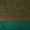 Sanskriti Vintage Indian Sarees Pure Chiffon Hand Beaded Printed Sari 5yd Fabric