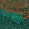 Sanskriti Vintage Indian Sarees Pure Chiffon Hand Beaded Printed Sari 5yd Fabric