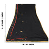 Sanskriti Vintage Black/Red Sarees Chiffon Hand Beaded Premium Sari Craft Fabric