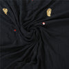 Sanskriti Vintage Black/Red Sarees Chiffon Hand Beaded Premium Sari Craft Fabric