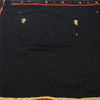 Sanskriti Vintage Black/Red Sarees Chiffon Hand Beaded Premium Sari Craft Fabric