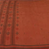 Sanskriti Vintage Indian Dark Red Sarees Pure Silk Woven Ethnic Sari 5yd Fabric