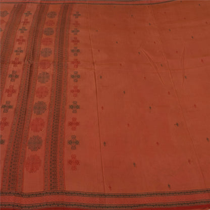 Sanskriti Vintage Indian Dark Red Sarees Pure Silk Woven Ethnic Sari 5yd Fabric