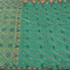 Sanskriti Vintage Indian Green Sarees Pure Silk Hand Beaded Premium Sari Fabric