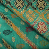 Sanskriti Vintage Indian Green Sarees Pure Silk Hand Beaded Premium Sari Fabric