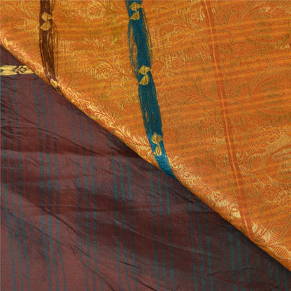 Sanskriti Vintage Indian Sarees Pure Silk Woven Brocade Ethnic Sari Craft Fabric