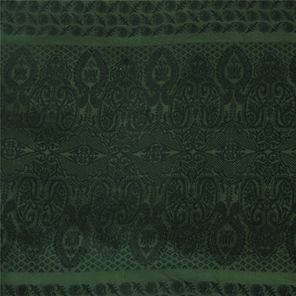 Sanskriti Vintage Dark Green Sarees Pure Silk Woven Ethnic Sari 5yd Craft Fabric