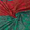 Sanskriti Vintage Red/Green Sarees Pure Georgette Woven Premium Sari 5yd Fabric