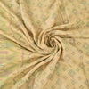 Sanskriti Vintage Ivory Sarees Pure Silk Hand Woven Ethnic Sari 5yd Craft Fabric