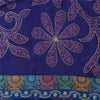 Sanskriti Vintage Purple Sarees Pure Crepe Embroidered Ethnic Sari Craft Fabric