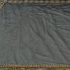 Sanskriti Vintage Black Sarees Net Mesh Hand Beaded Premium Sari 5ydCraft Fabric