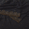 Sanskriti Vintage Sarees Black Hand Beaded Zari 100% Pure Silk Sari Craft Fabric