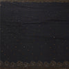 Sanskriti Vintage Sarees Black Hand Beaded Zari 100% Pure Silk Sari Craft Fabric