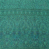 Sanskriti Vintage Sarees Indian Green Hand Block Georgette Sari 5yd Craft Fabric