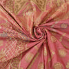 Sanskriti Vintage Sarees Pink HandWoven Indian Artificial Silk Sari Craft Fabric