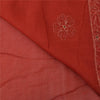 Sanskriti Vintage Sarees Orange Hand Beaded Zardozi Pure Chiffon Sari 5yd Fabric