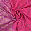 Sanskriti Vintage Sarees Pink Pure Silk Woven/Embroidered Sari 5yd Craft Fabric