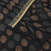 Sanskriti Vintage Sarees Black Embroidered Pure Georgette Silk Sari Craft Fabric