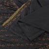 Sanskriti Vintage Black Sarees Pure Silk Hand Beaded Premium Sari Craft Fabric