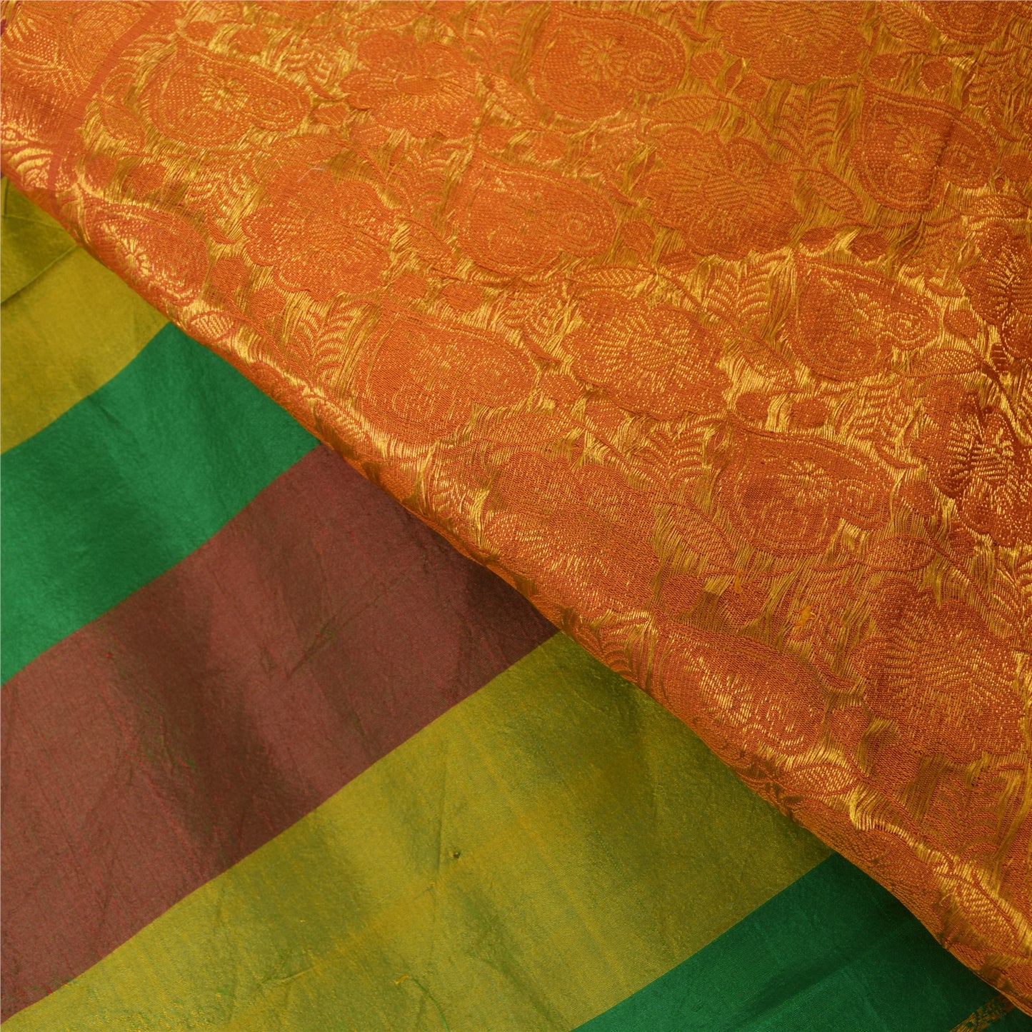 Sanskriti Vintage Indian Multi Sarees Pure Silk Woven Brocade Sari Craft Fabric