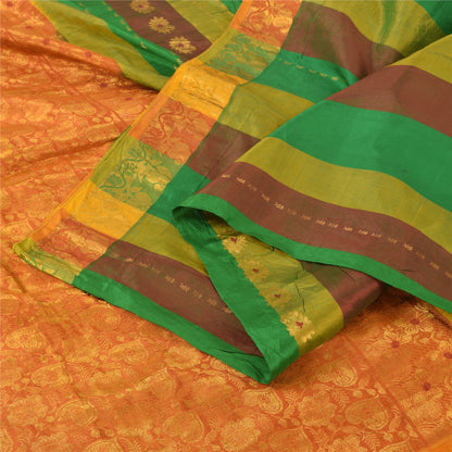 Sanskriti Vintage Indian Multi Sarees Pure Silk Woven Brocade Sari Craft Fabric