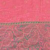 Sanskriti Vintage Pink Sarees Pure Silk Embroidered Ethnic Sari 5yd Craft Fabric