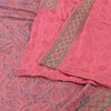 Sanskriti Vintage Pink Sarees Pure Silk Embroidered Ethnic Sari 5yd Craft Fabric