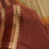 Sanskriti Vintage Indian Beige/Dark Red Sarees Pure Silk Woven Sari Craft Fabric