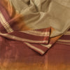 Sanskriti Vintage Indian Beige/Dark Red Sarees Pure Silk Woven Sari Craft Fabric