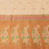 Sanskriti Vintage Golden/Ivory Sarees Pure Silk Hand Woven Sari 6yd Craft Fabric