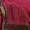 Sanskriti Vintage Magenta/Brown Sarees Cotton Silk Embroidered Sari Craft Fabric