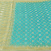 Sanskriti Vintage Blue/Lime Sarees Pure Silk Hand Woven Sari Ethnic Craft Fabric