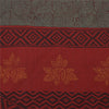 Sanskriti Vintage Red/Gray Sarees Pure Cotton Block Printed Sari 6ydCraft Fabric