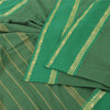 Sanskriti Vintage Green Sarees Pure Cotton Woven Premium Sari 5+yd Craft Fabric